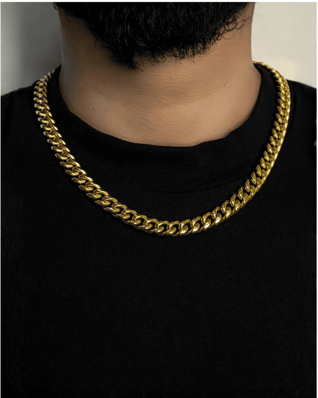 Cadena para hombre en oro laminado 18K sobre acero quirúrgico 316L, lista para regalar
