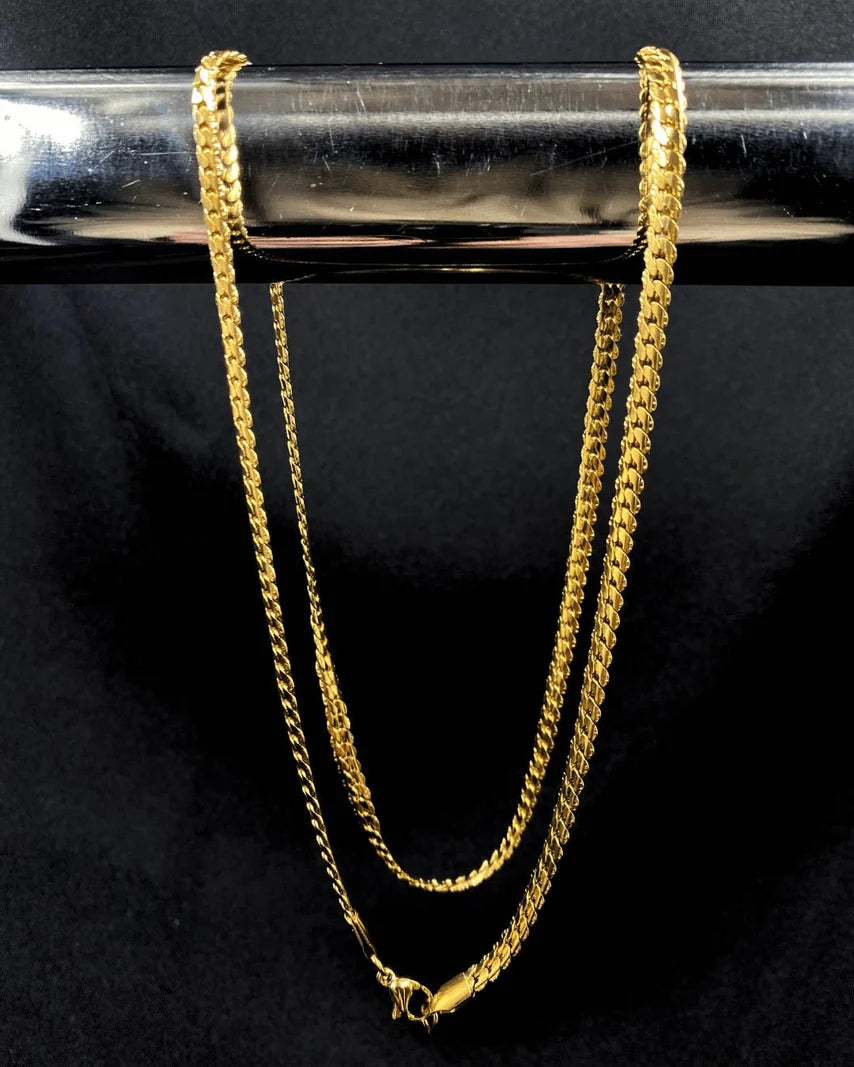 Cadena cubana flex con enchape de oro 18K de 6 micras sobre acero 316L