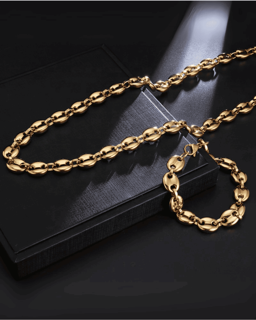 Cadena de tejido Gucci de 6mm en oro laminado 18K sobre acero quirúrgico 316L