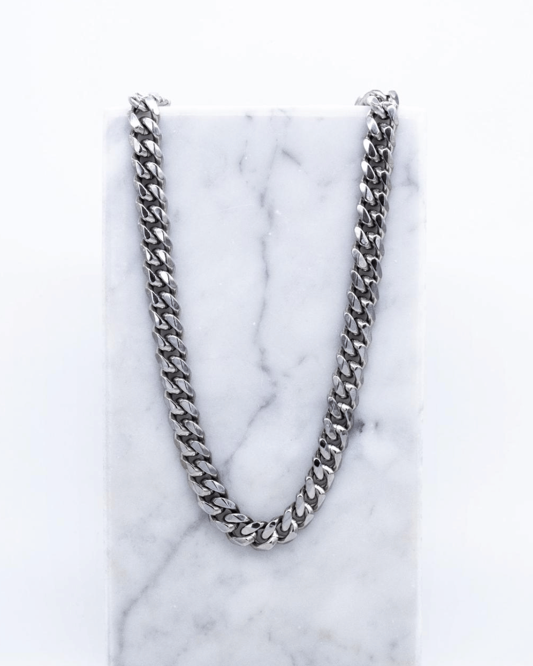 Cadena Cubana 10mm SILVER - Alpha Elements 18k