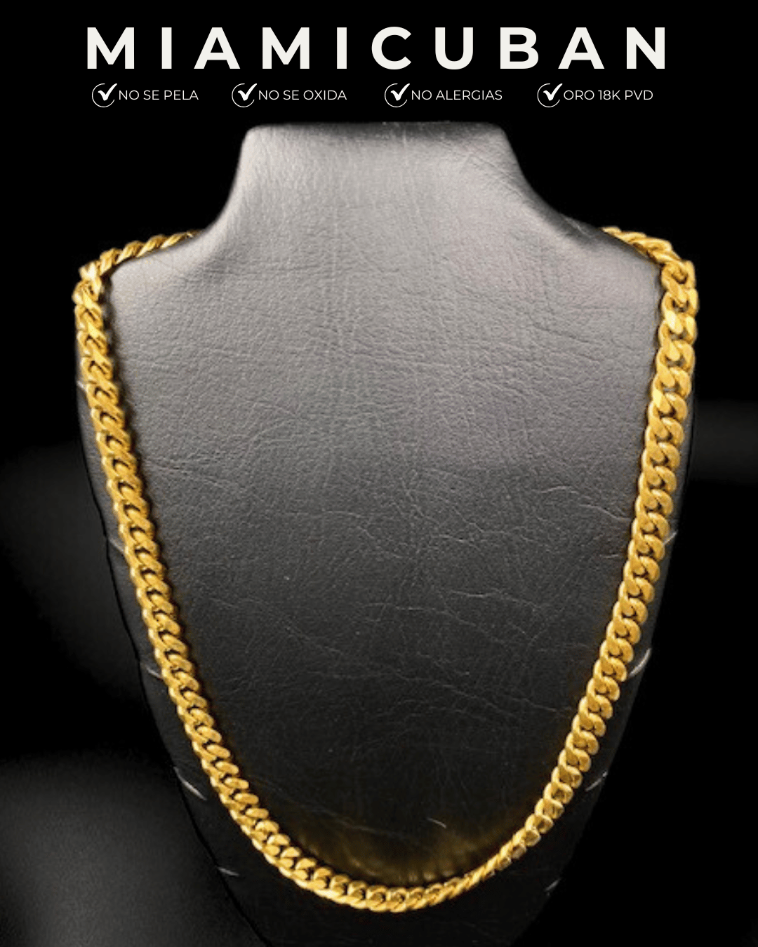 Cadena Cubana 8mm - Alpha Elements 18k