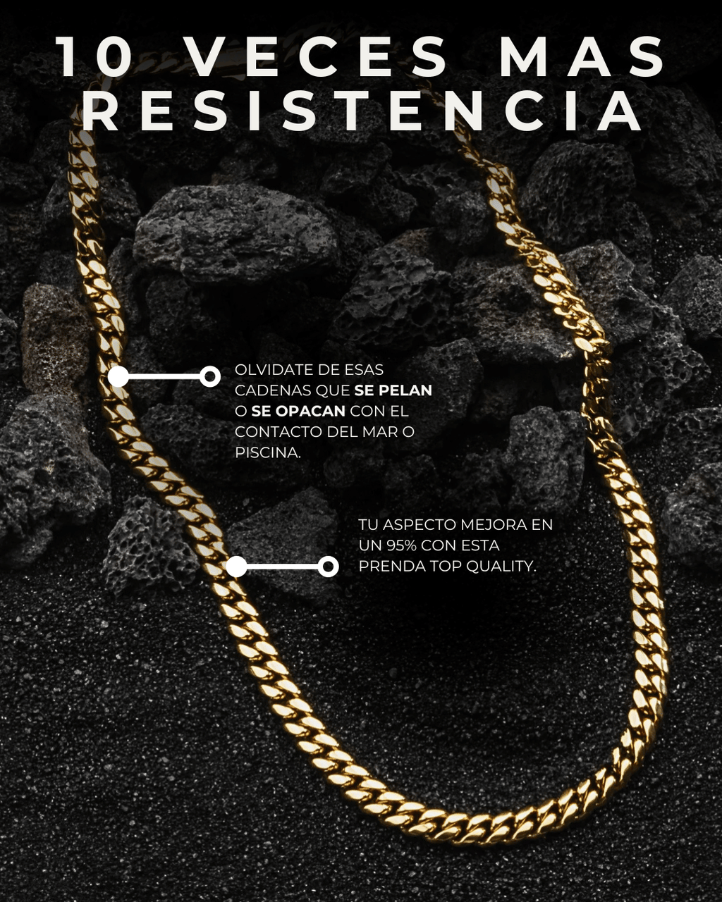 Cadena Cubana 8mm - Alpha Elements 18k