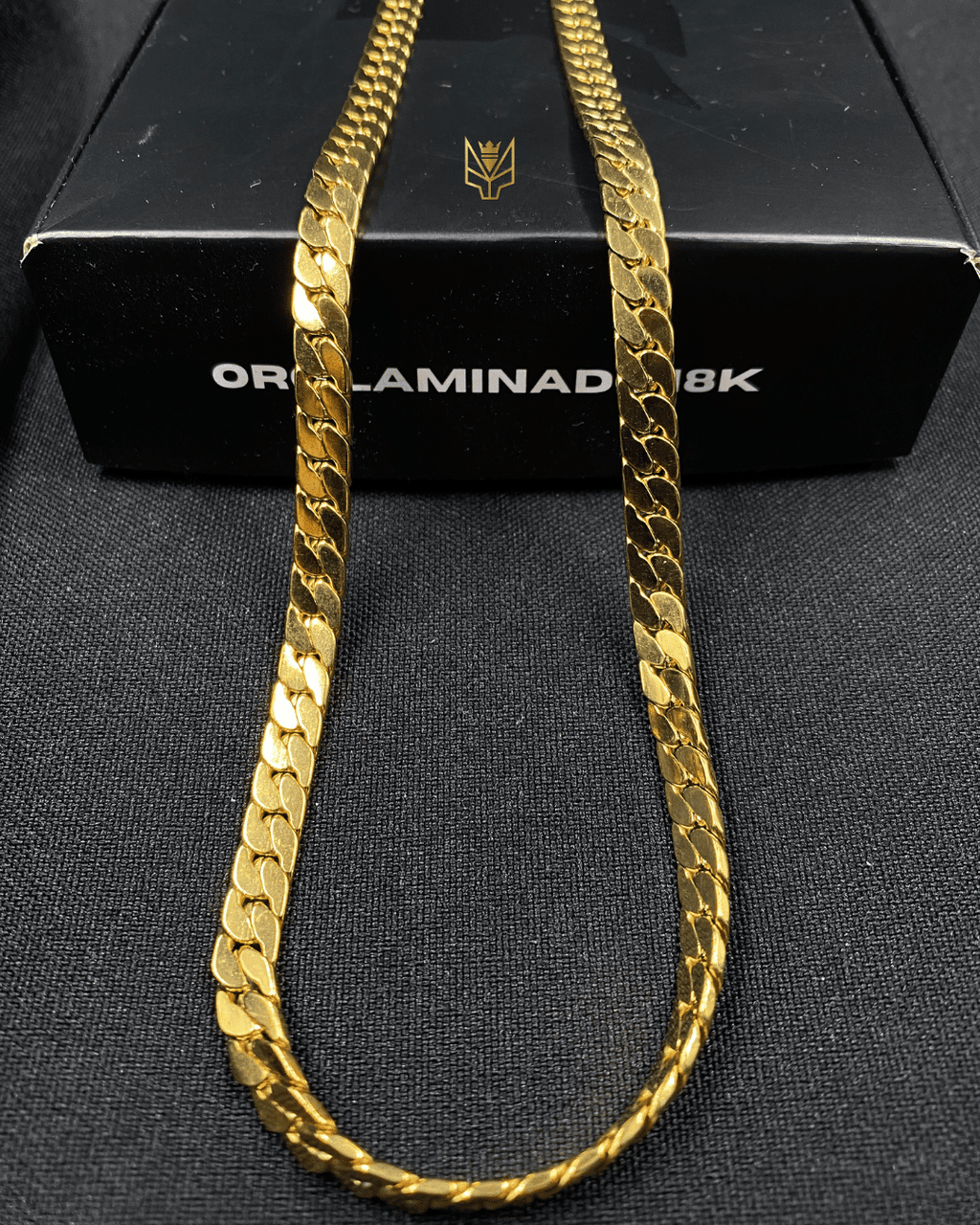 Cadena Cubana Plana 6mm - Alpha Elements 18k