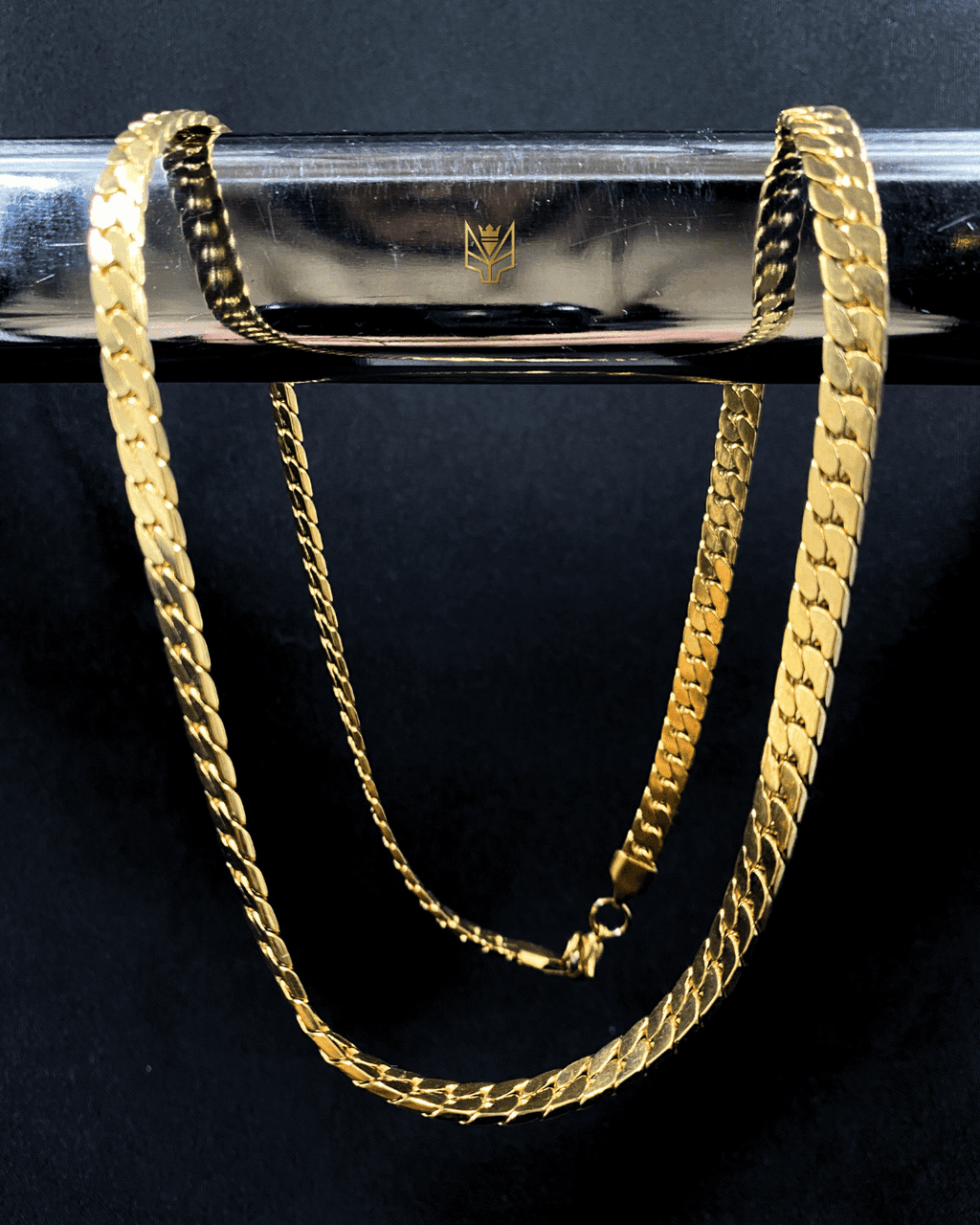 Cadena Cubana Plana 6mm - Alpha Elements 18k