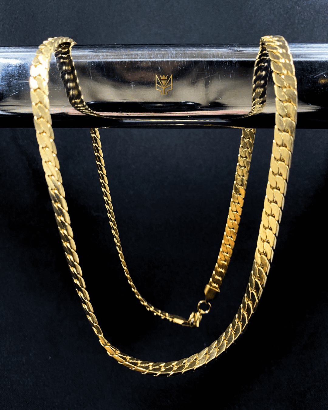 Cadena Cubana Plana 6mm - Alpha Elements 18k